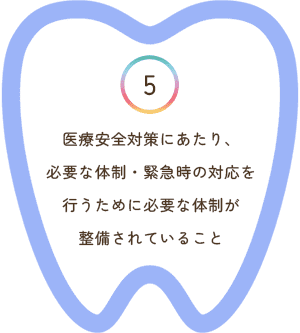 医療安全対策にあたり、必要な体制・緊急時の対応を行うために必要な体制が整備されていること